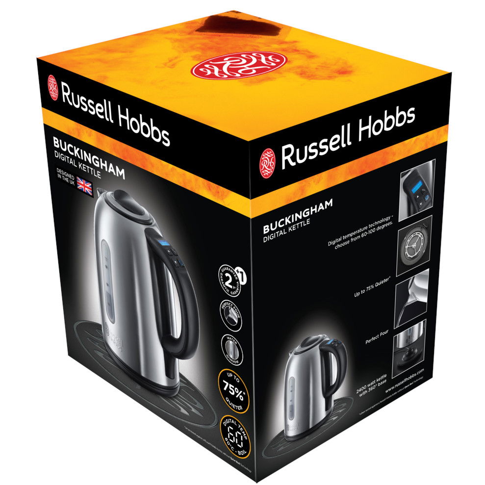 RUSSELL HOBBS Buckingham 1,7 l - nerezová bezdrátová rychlovarná konvice