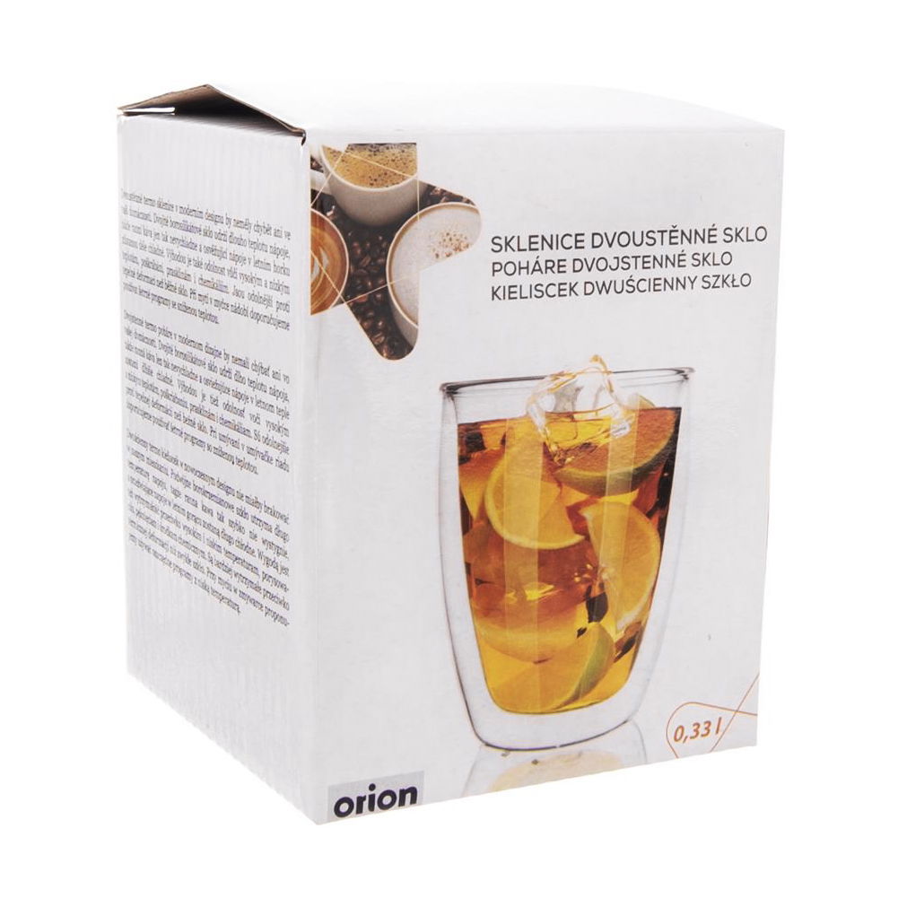 Termická sklenice na kávu a čaj s dvojitou skleněnou stěnou THERMAL CUP 330 ml