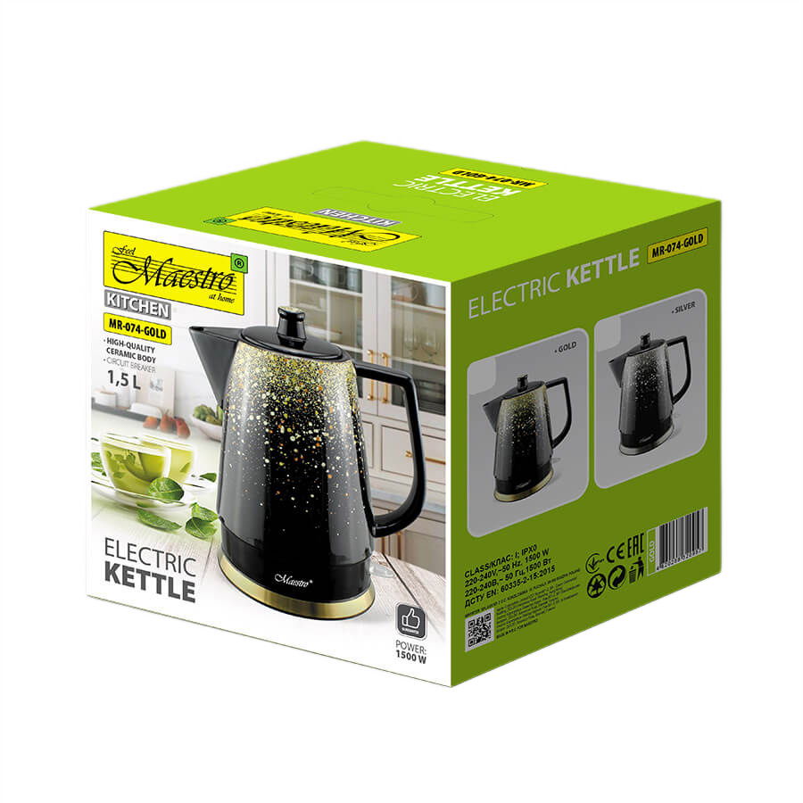 Czajnik elektryczny bezprzewodowy ceramiczny MAESTRO MR-074-GOLD 1,5 l