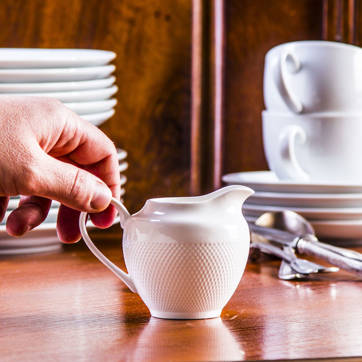 Porcelánový džbánek na mléko FLORINA CORTINA BÍLÝ 160 ml