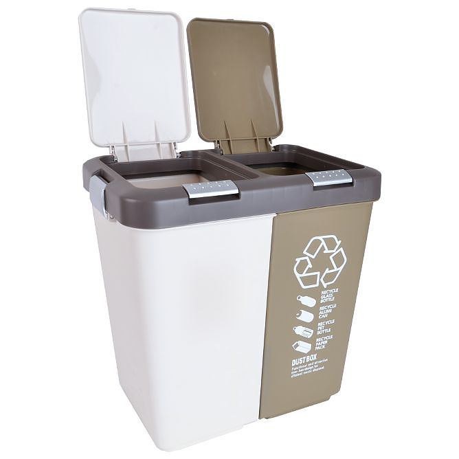 Plastový koš na třídění odpadu DUO BIG 2 x 20 l