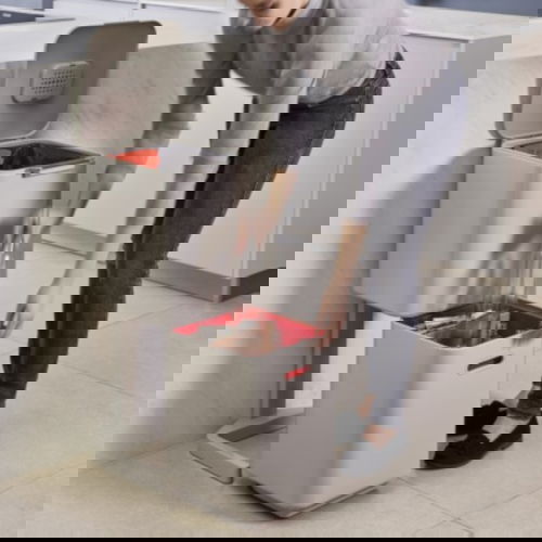 JOSEPH JOSEPH Intelligent Waste Totem Compact 40 l šedý - koš na triedenie odpadu z nehrdzavejúcej ocele
