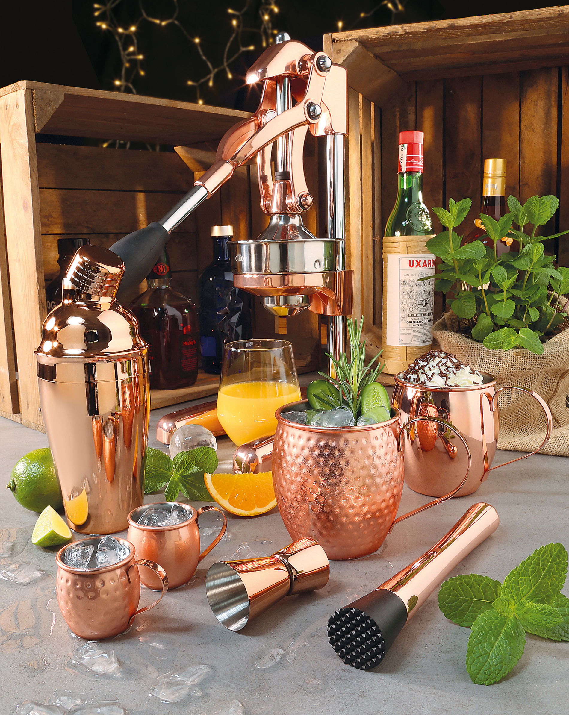 CILIO Bar 20,5 cm medený - muddler / náramkový kovový tĺk