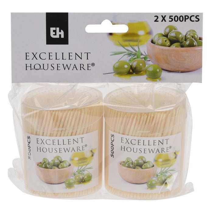 Toothpicks / Bambusové špejle na špízy EXCELLENT HOUSEWARE 2 x 500 ks.