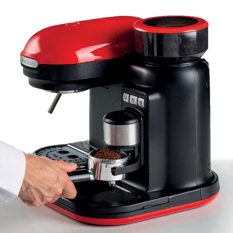 ARIETE Espresso Moderna 1080 W červeno-černý - kovový tlakový kávovar