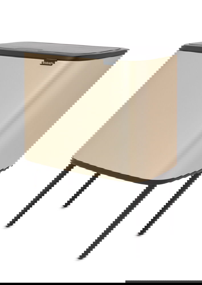 BRABANTIA Touch Bin Bo 11 l + 23 l tmavě béžový - nerezový koš na třídění odpadu