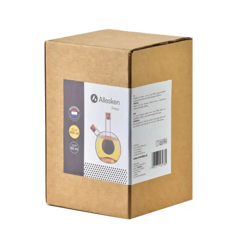 Sklenená fľaša na olej a ocot PETER 400 ml / 50 ml 2v1