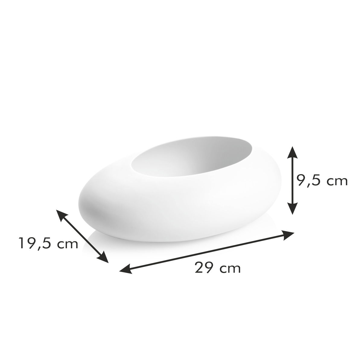 TESCOMA Fancy Home Stones Oval 9,5 cm šedý - keramický květináč (obal na květináč)