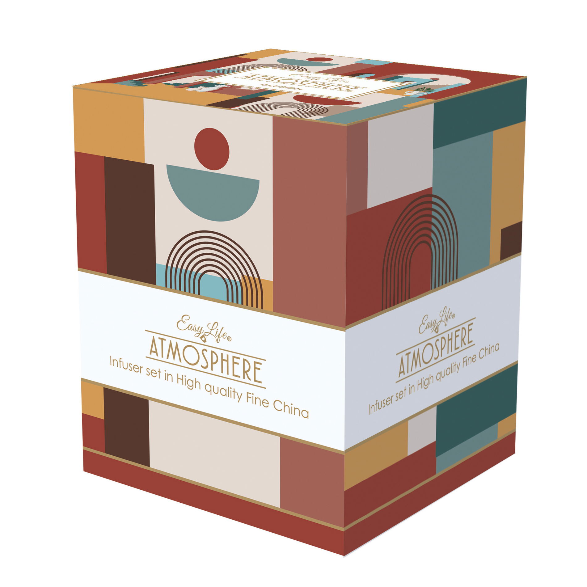 Porcelánový hrnek s vařečkou a víčkem ATMOSPHERE 350 ml