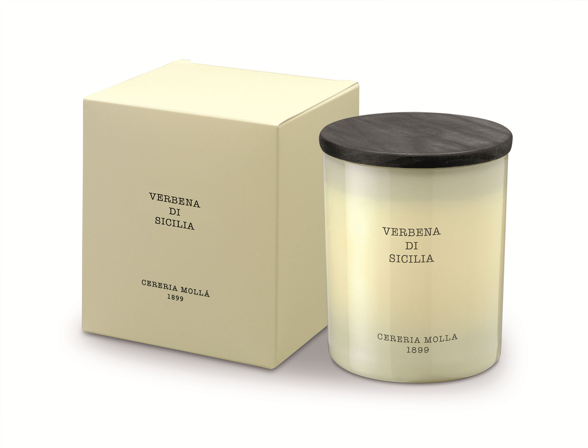 Sójová voňavá sviečka v pohári CERERIA MOLLA BOUTIQUE VERBENA DI SICILIA 230 g