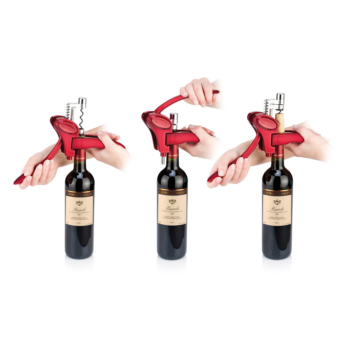 TESCOMA Uno Vino červený - korkový / otvárač na víno plastový