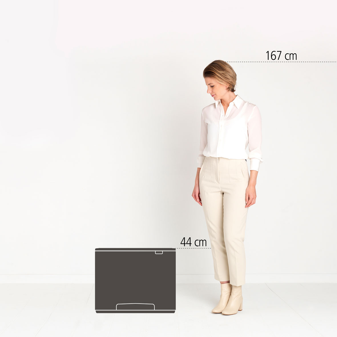 BRABANTIA Bo 34 l tmavě béžový - odpadkový koš s pedálem z nerezové oceli dvoukomorový