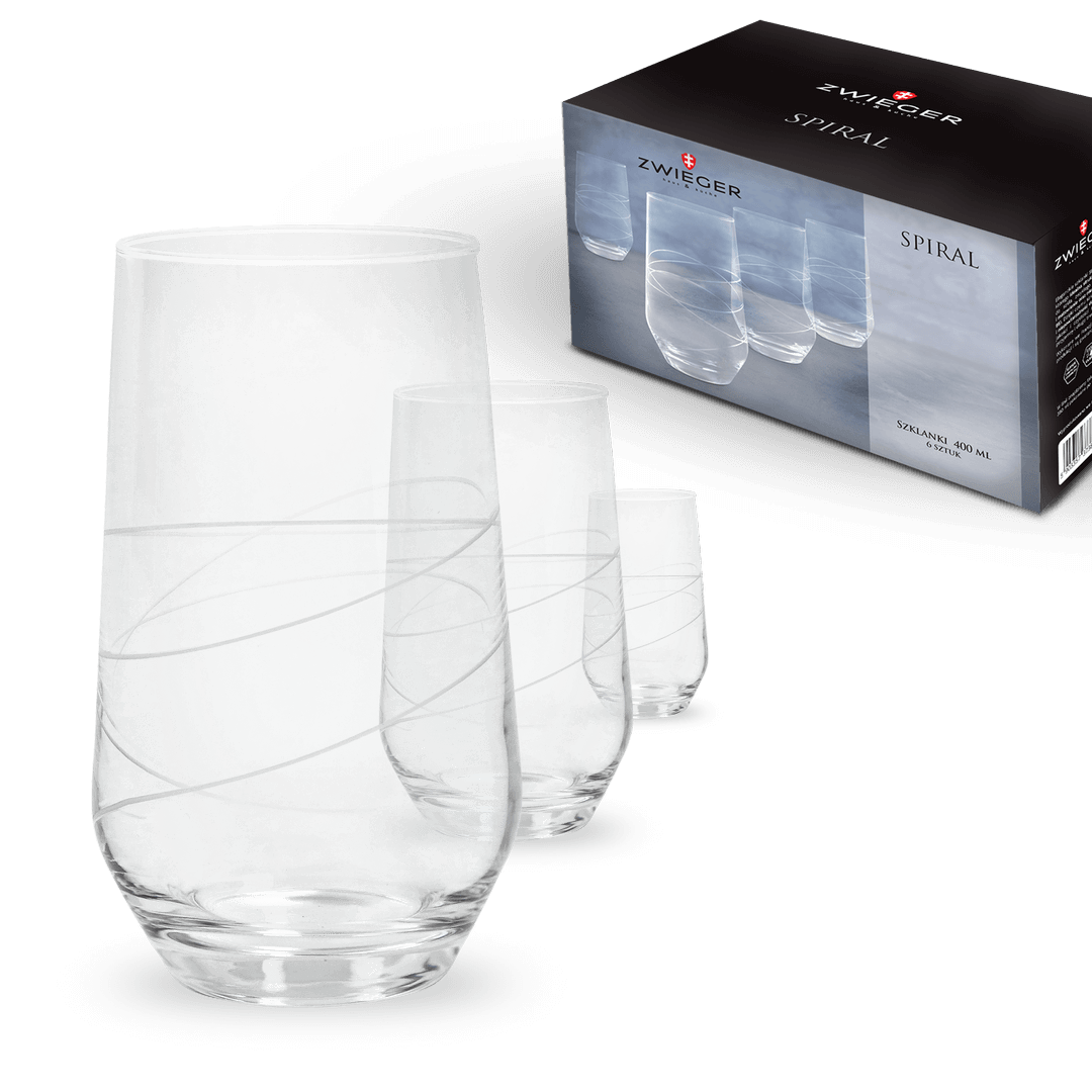 ZWIEGER Spiral 400 ml 6 szt. - szklanki do napojów szklane