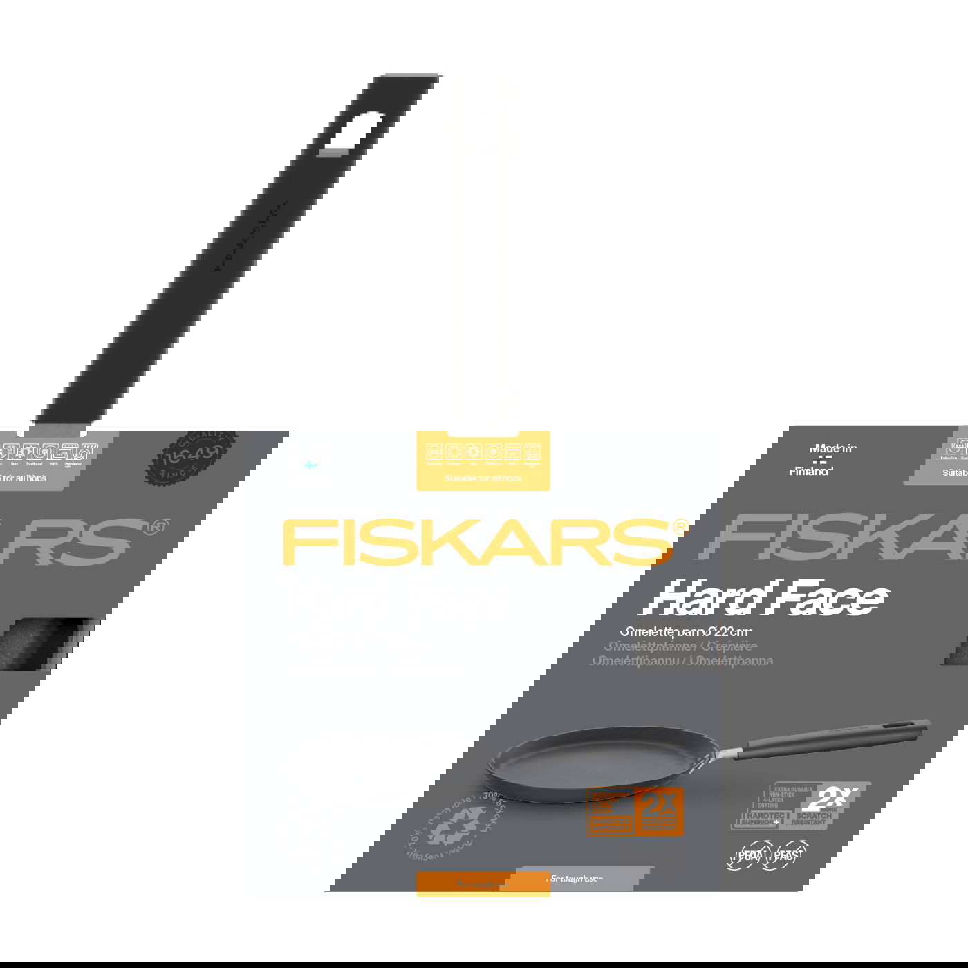 FISKARS Hard Face 22 cm černá - nepřilnavá pánev na palačinky