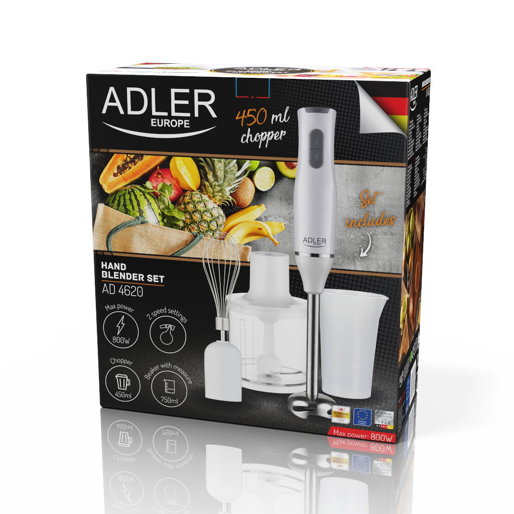 ADLER AD 4620 800 W - tyčový mixér s příslušenstvím