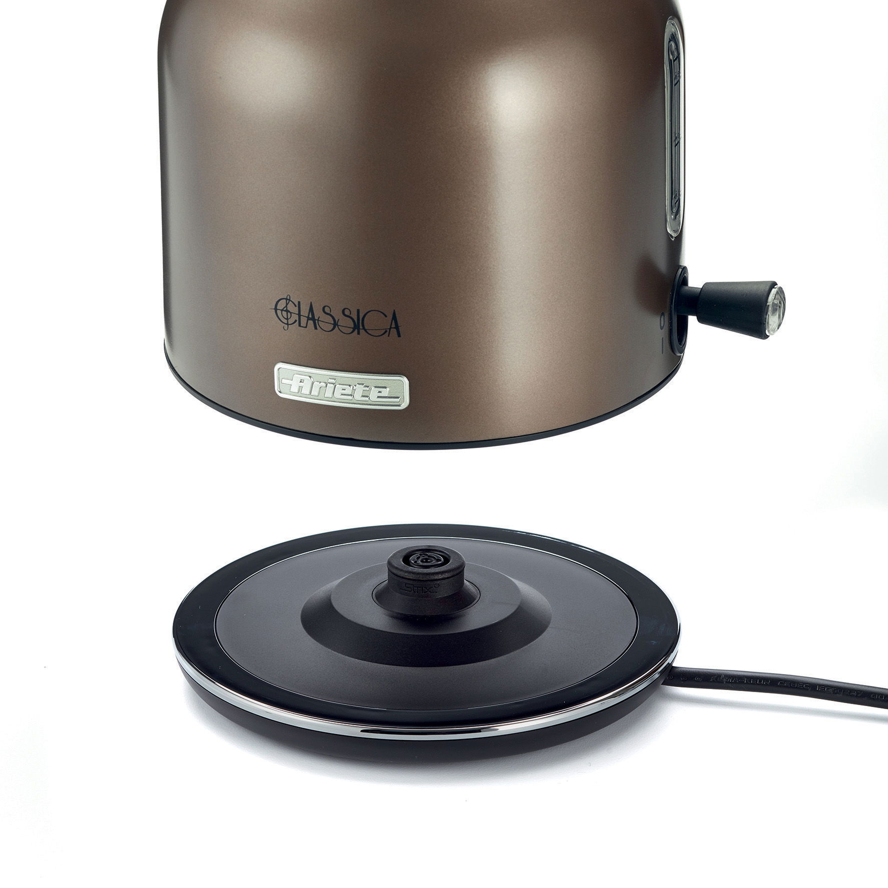 ARIETE Classica 1,7 l hnědá - ocelová bezdrátová rychlovarná konvice