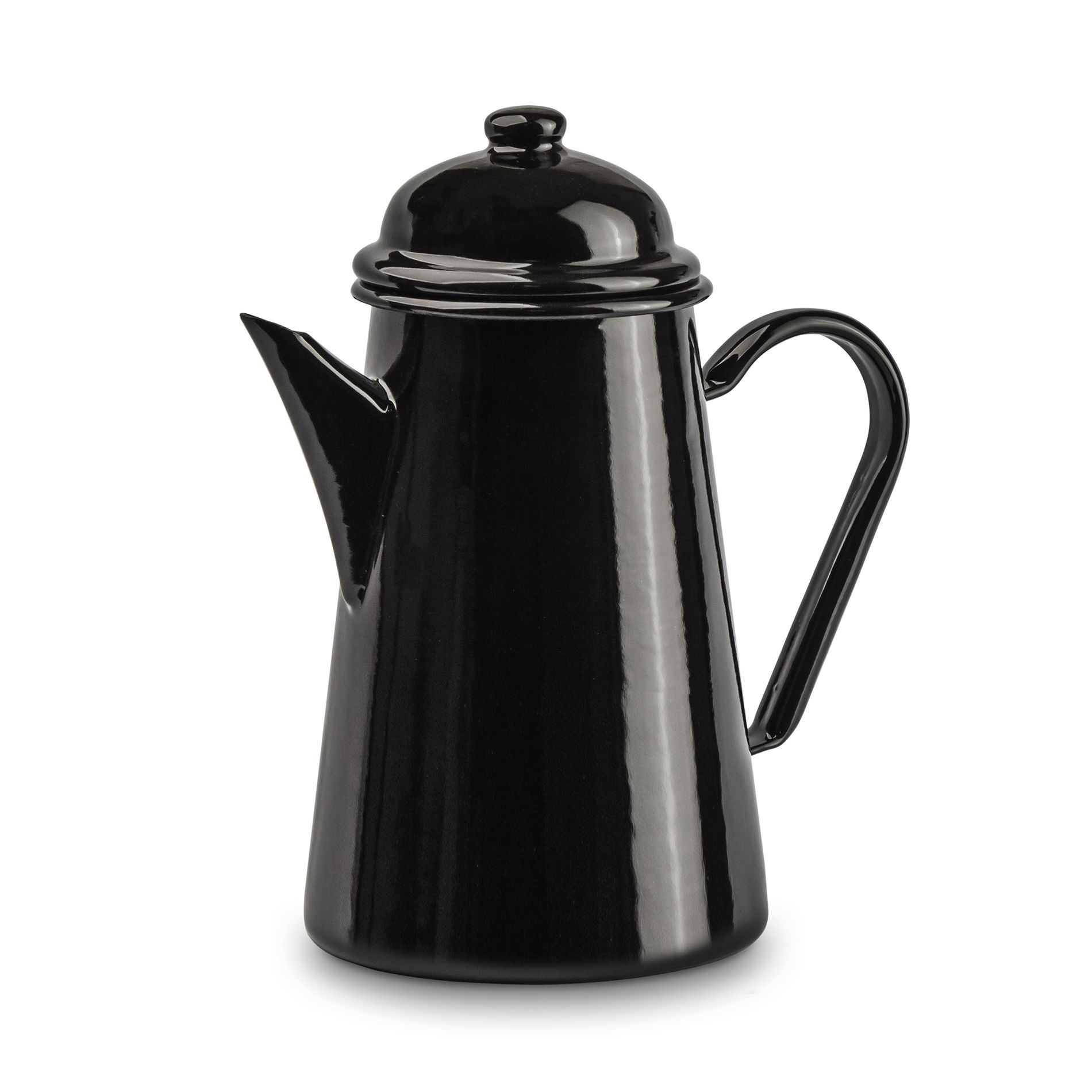 Smaltovaný kávový džbán / čajník OLKUSKIE WYROBY EMALIOWANE 1,3 l OWE Black