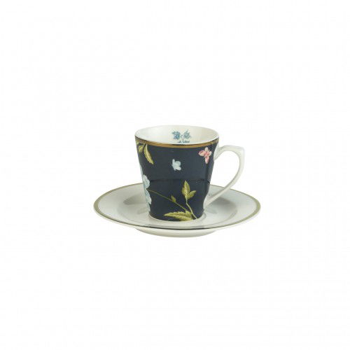 Porcelánový šálek na espresso s podšálkem LAURA ASHLEY HERITAGE MIDNIGHT modrý 80 ml