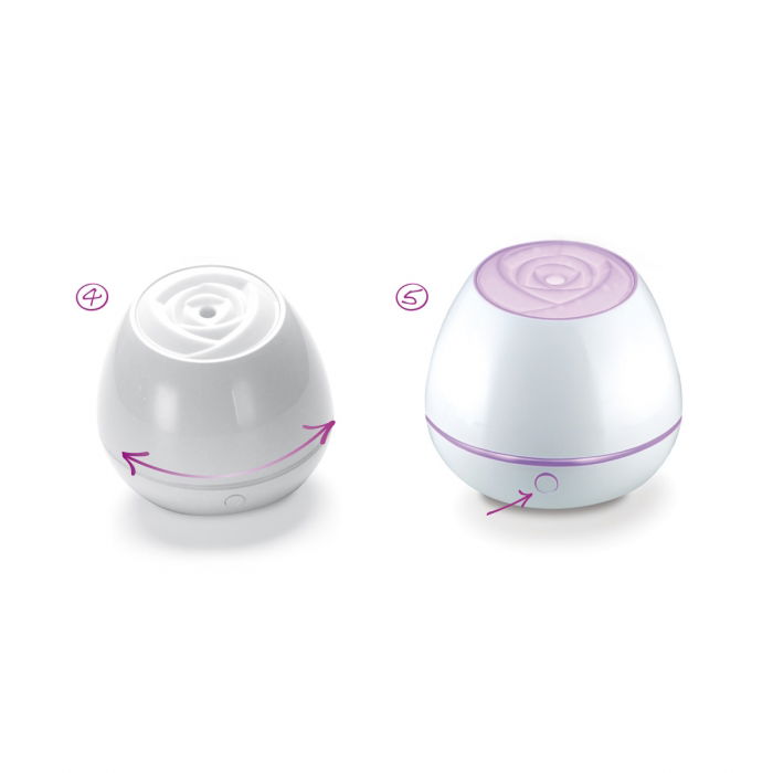 TESCOMA Fancy Home Rose white - plastový ultrazvukový zvlhčovač vzduchu / aromalampa