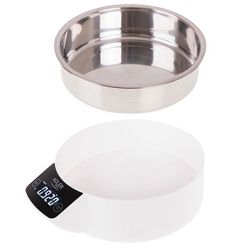 ADLER Weight - digitální (elektronická) kuchyňská váha s miskou z nerezové oceli