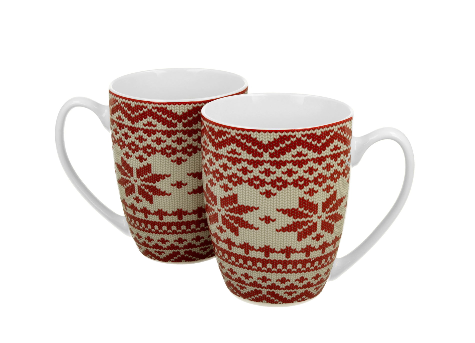 Porcelánové šálky DUO SVETRÍK ČERVENÉ 380 ml 2 ks