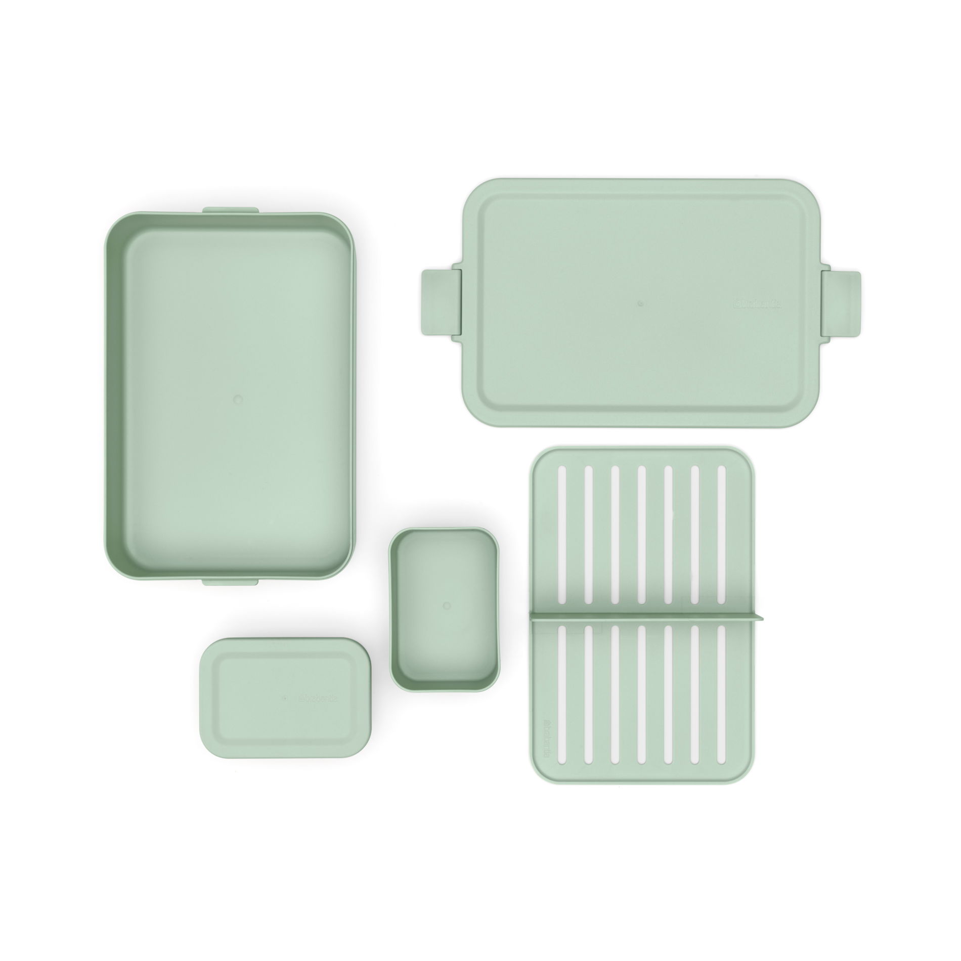 BRABANTIA MAKE & TAKE 2 l - tesniaci bento obedár bez BPA s vložkou a mini nádobou, jadeitovo zelený