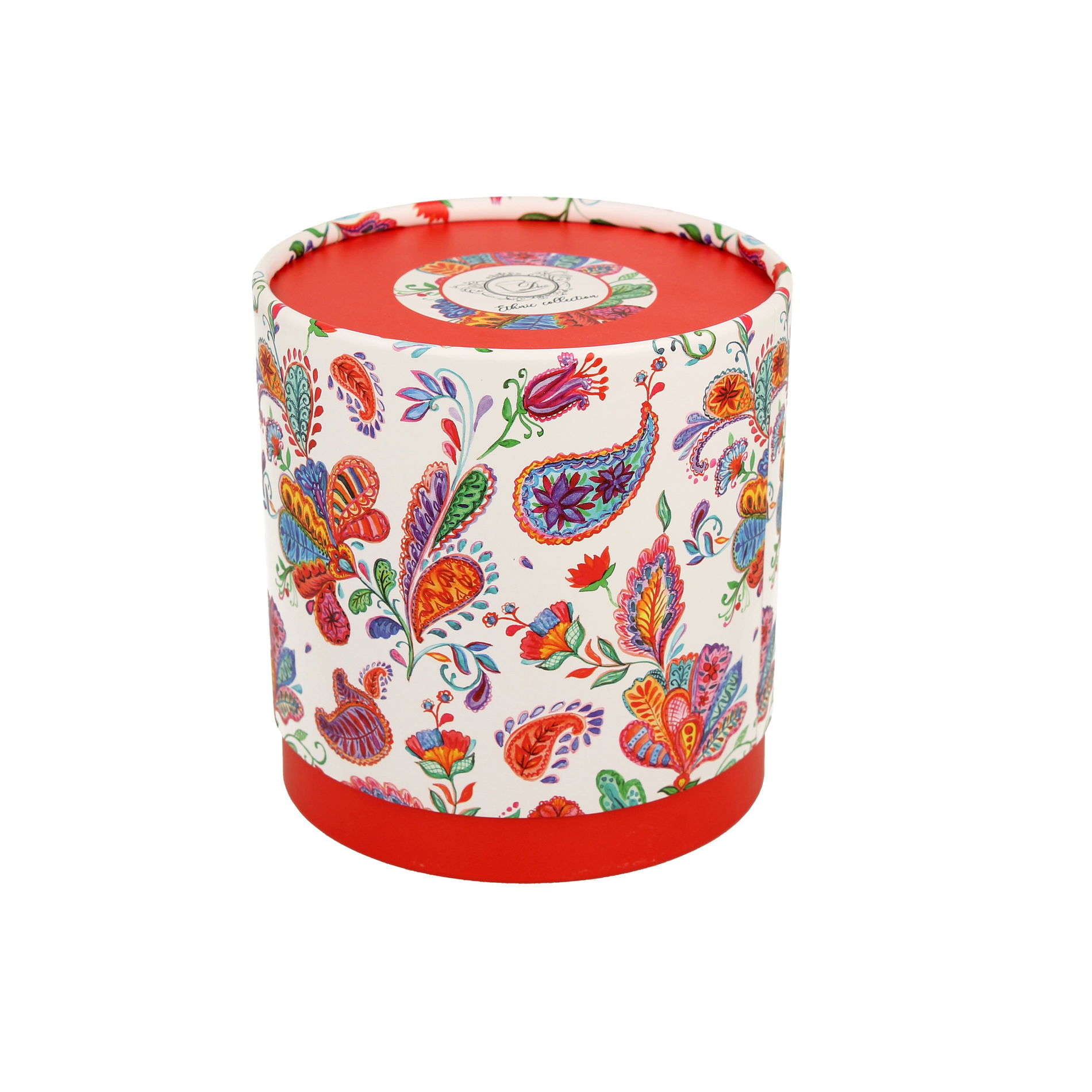 Porcelánový hrnek se zapařovačem a pokličkou DUO ART ETNO FOLKLOR KRÉMOVĚ-BÍLÝ 420 ml