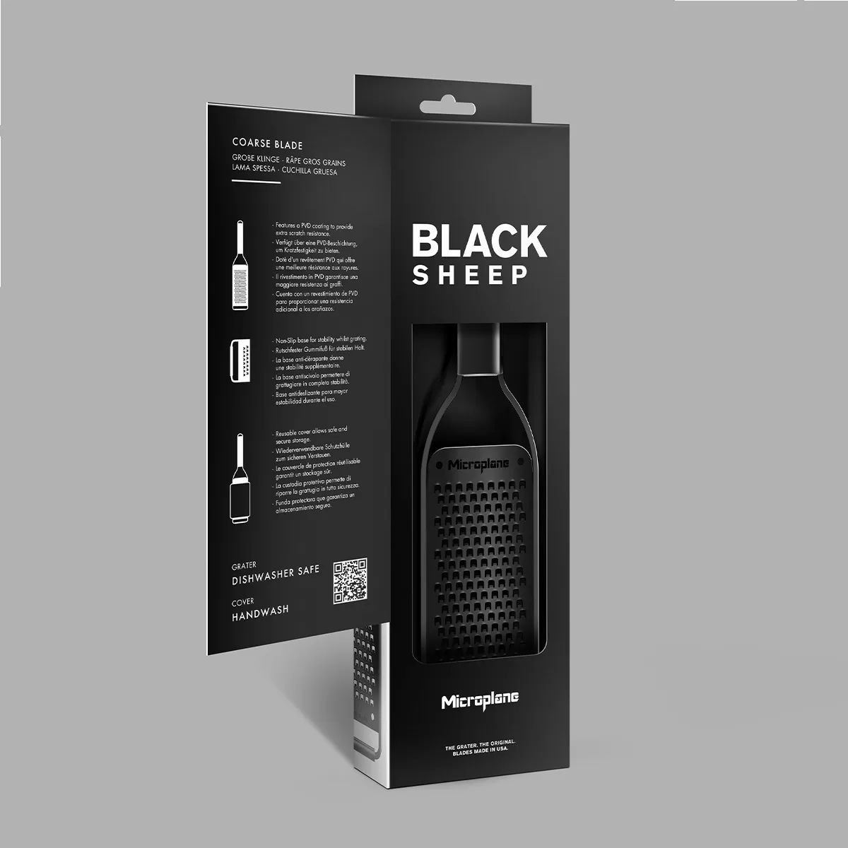 MICROPLANE Black Sheep Coarse 30 cm - ruční kuchyňské struhadlo na sýr a zázvor z nerezové oceli