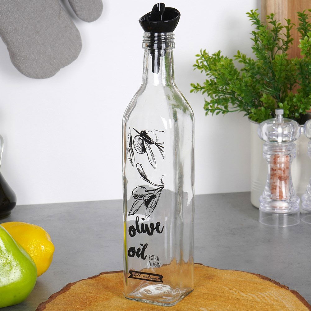 Skleněná láhev na olej s dávkovačem 0,5 l