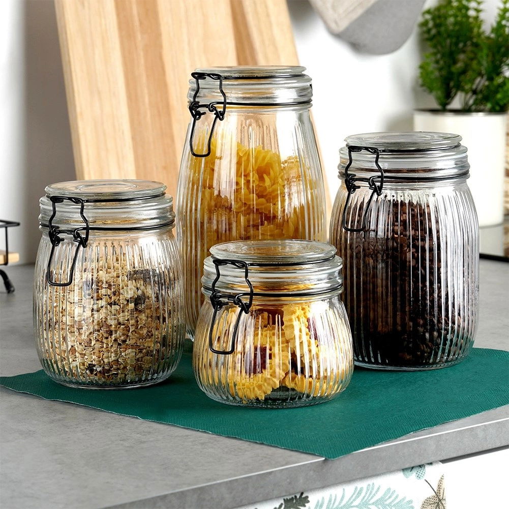 Słoik / Pojemnik na produkty sypkie szklany z pokrywką EXCELLENT HOUSEWARE 0,75 l