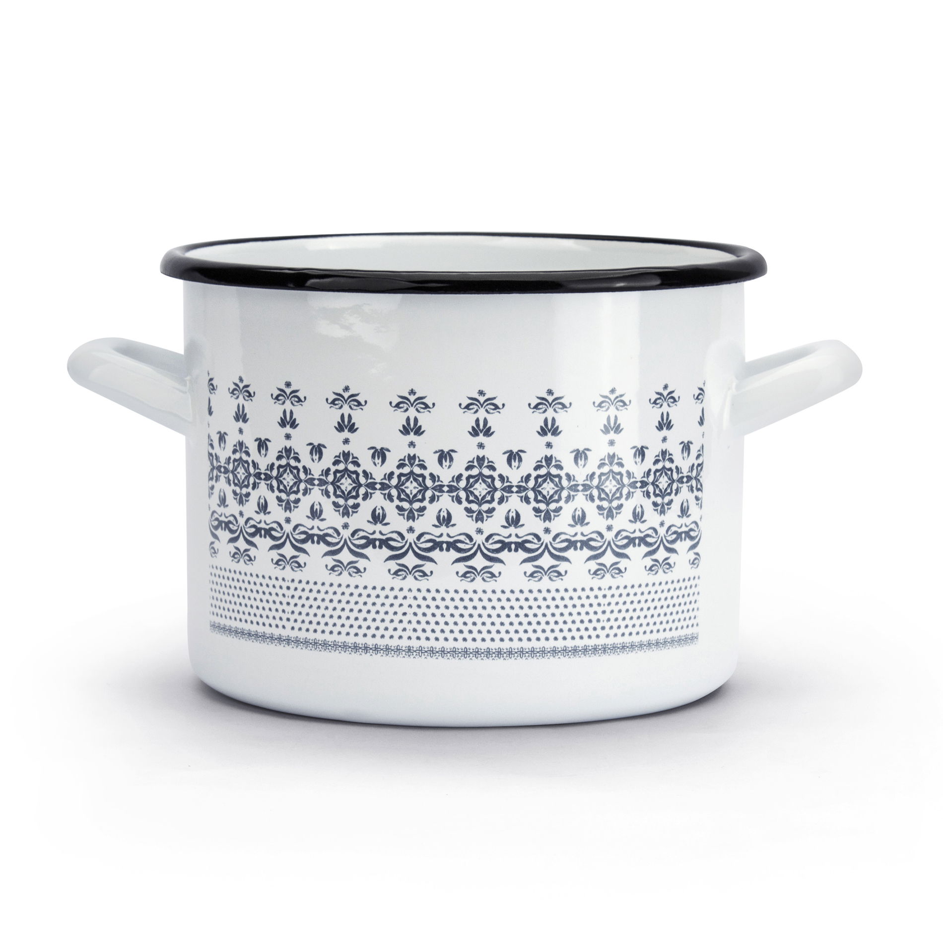 Garnek emaliowany EMALIA POLSKA PLESZEW MAJOLICA BŁĘKITNY 3,2 l