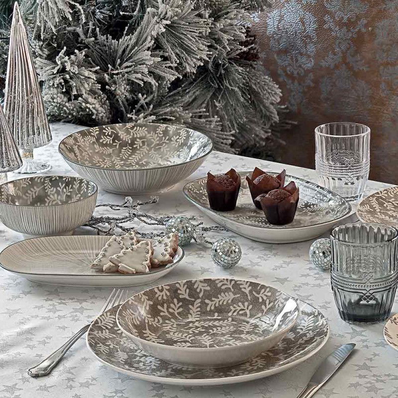 TOGNANA Foliage 18 el. - súprava porcelánových tanierov pre 6 osôb