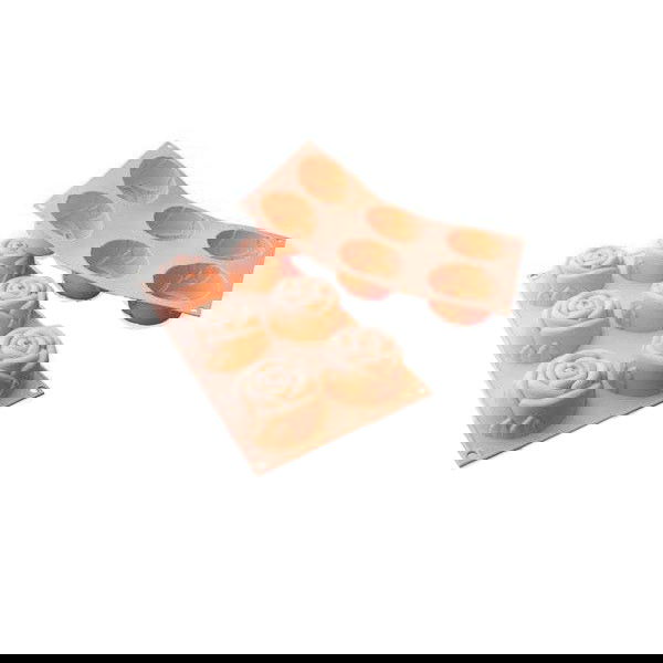 SILIKOMART 3Design Rose broskvová - silikonová forma na 6 sušenek