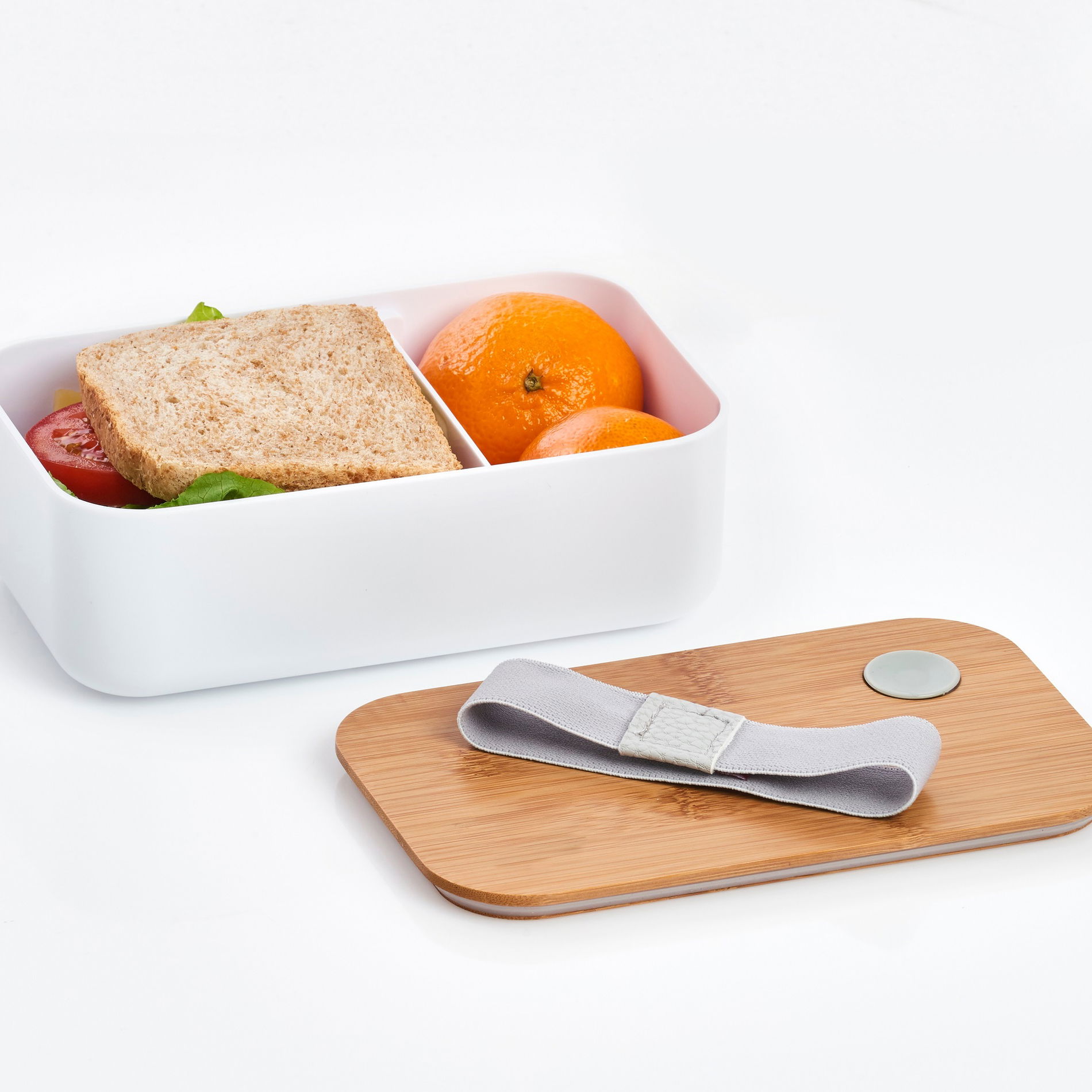 ZELLER Scandi biely - plastový obedový box / raňajková krabička