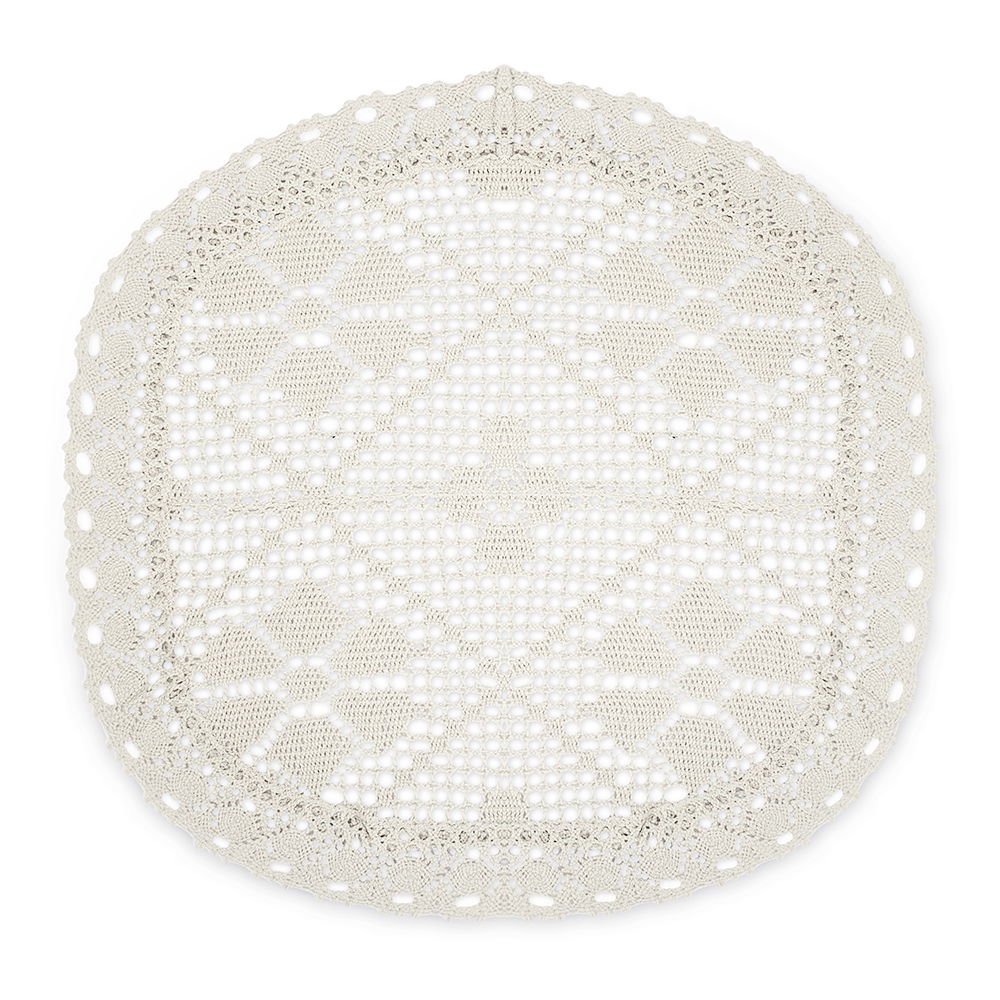 JEDEKA Háčkovaný kulatý béžový 40 cm - dekorativní bavlněný ubrousek