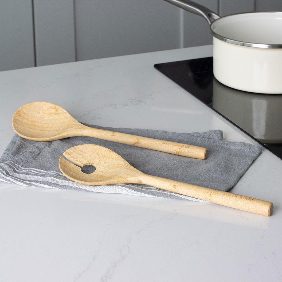KITCHENAID Classic Bamboo 2 ks - lžíce / příbory na salát z bambusu