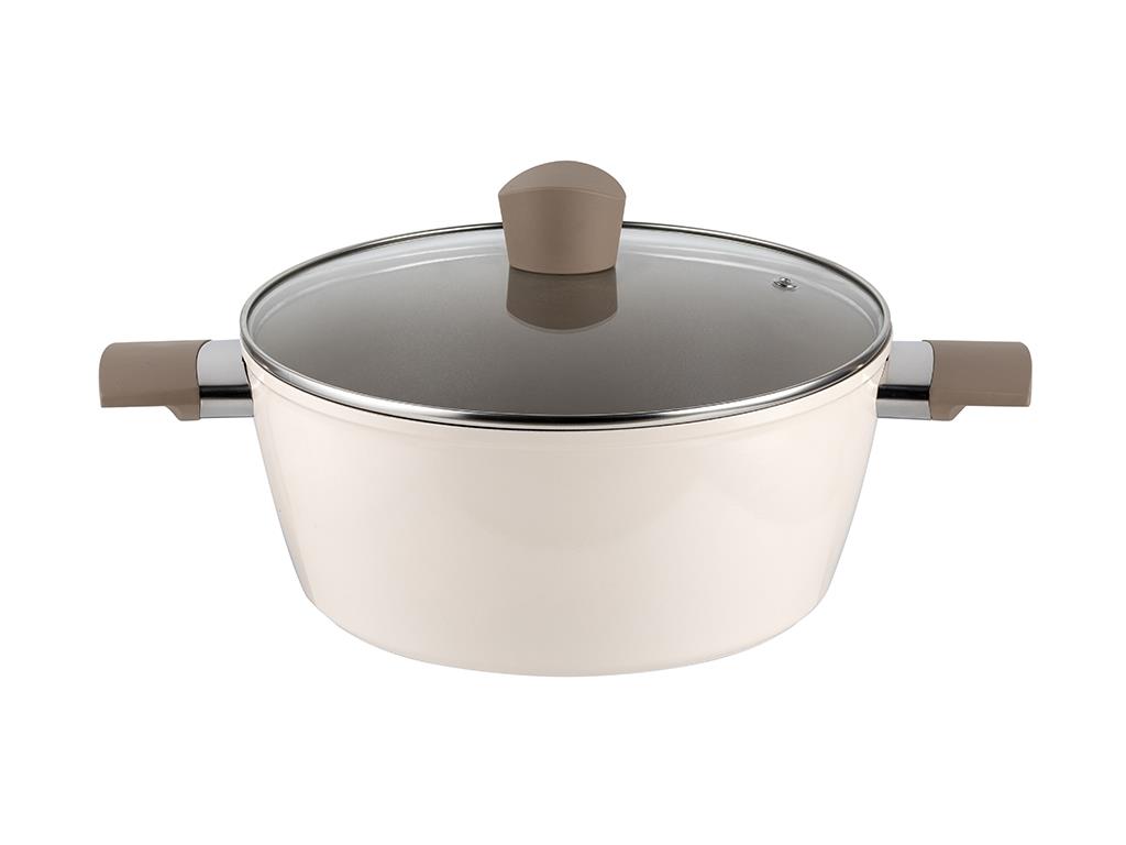 Garnek aluminiowy nieprzywierający z pokrywką FLORINA MOKKA 28 cm 6,4 l
