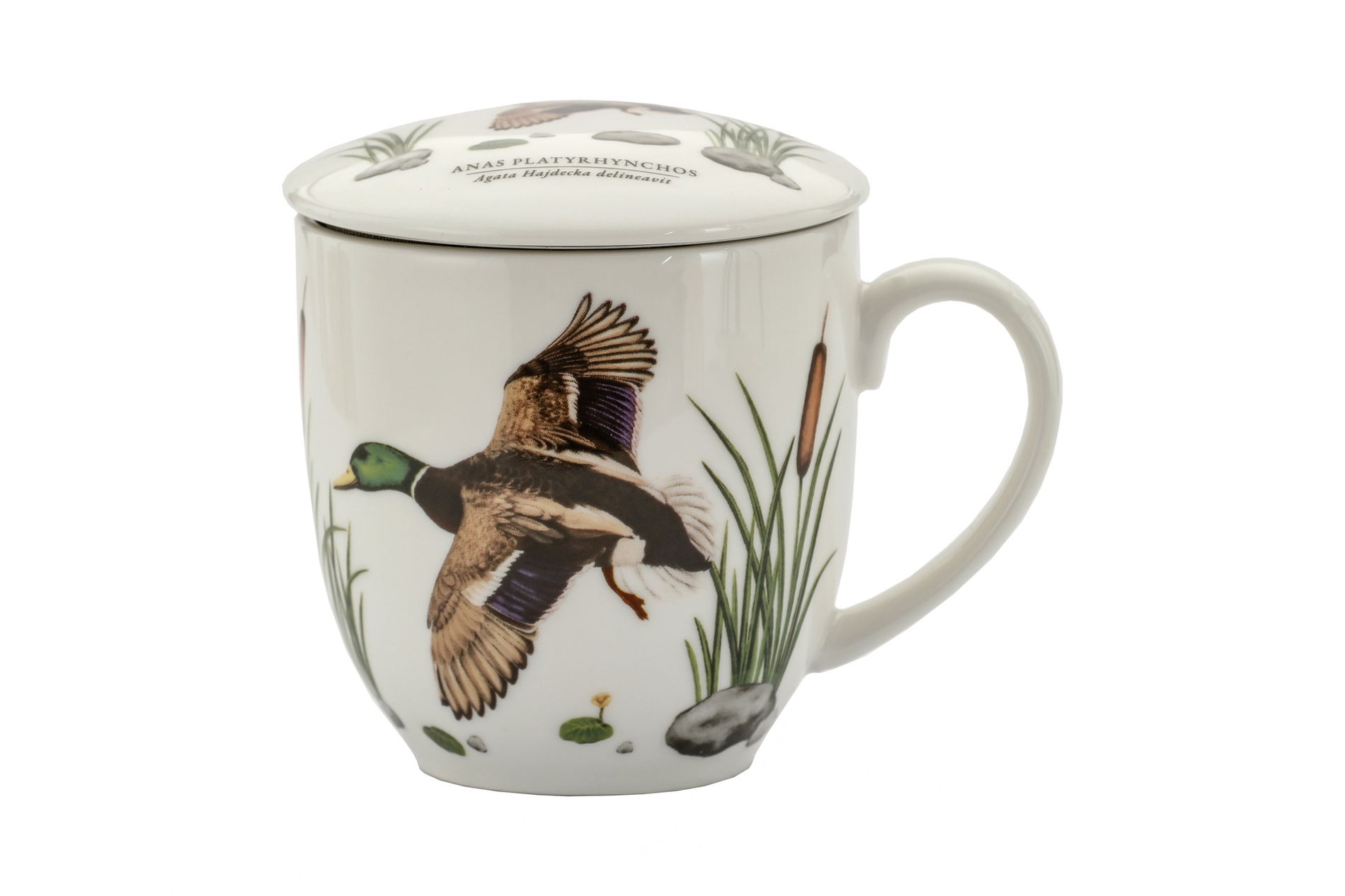 Porcelánový hrníček s čajovým infuzerem a víkem BY AGATA HAJDECKA 380 ml