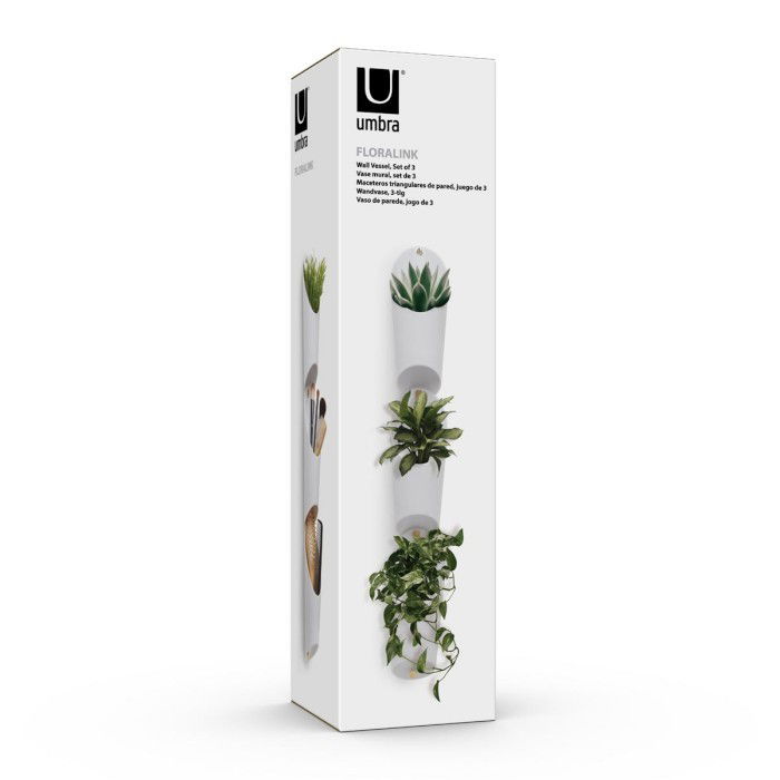 UMBRA Florali biely - plastikový nástenný kvetináč