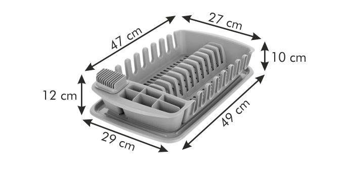 TESCOMA Clean Kit 49 x 29 cm szara - suszarka do naczyń plastikowa