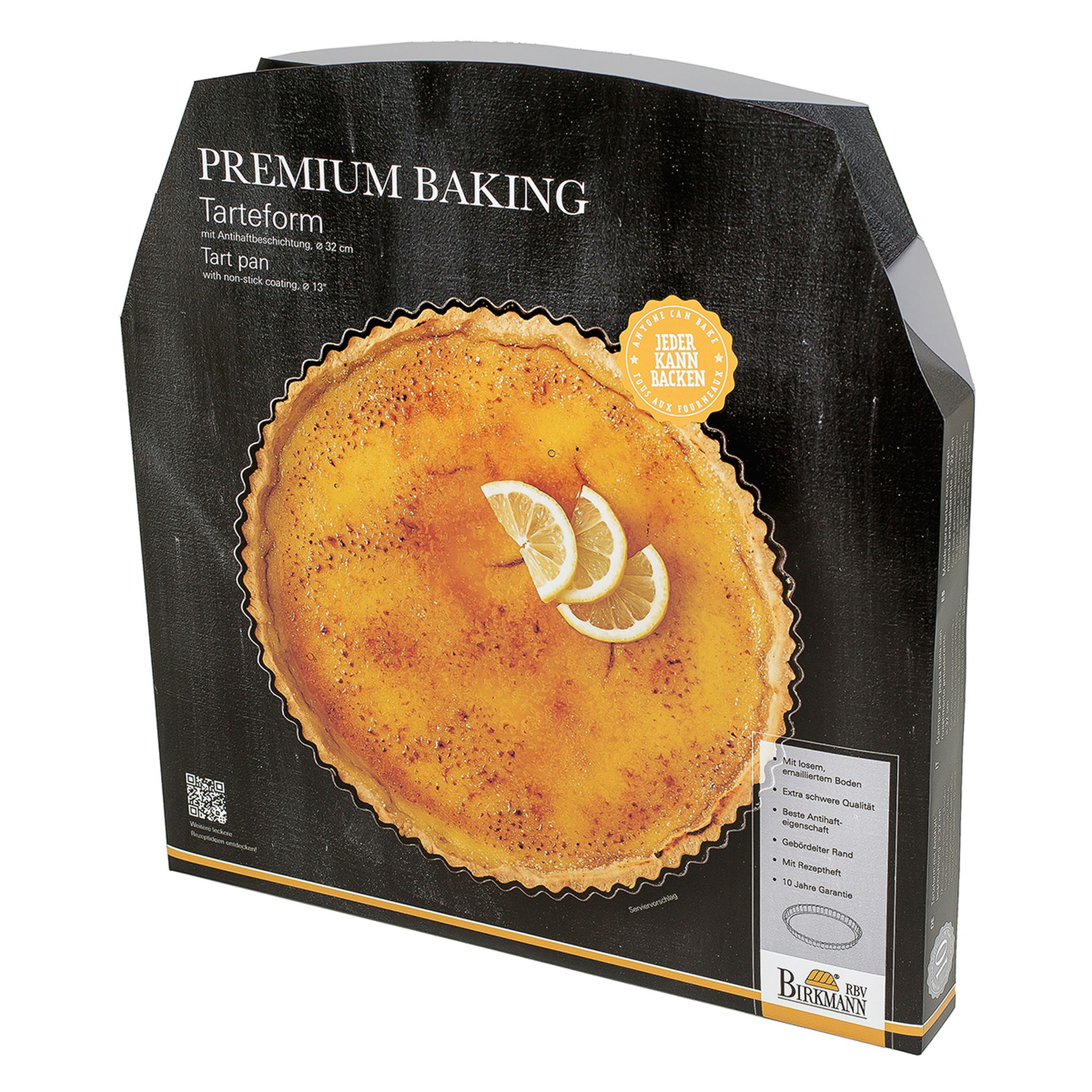 BIRKMAN Premium Baking 32 cm černá - ocelová koláčová forma na pečení s odnímatelným dnem