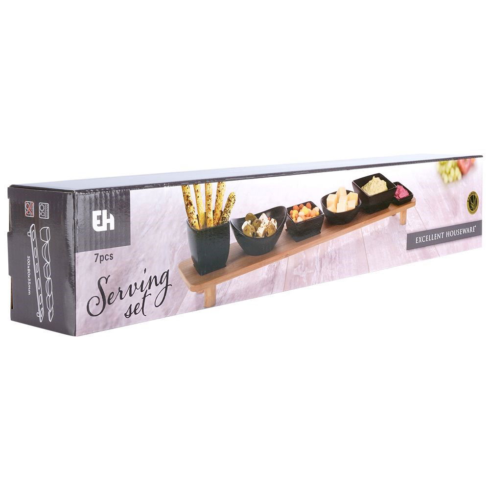 Misky na omáčky a občerstvenie keramické na podložke EXCELLENT HOUSEWARE 6 ks.