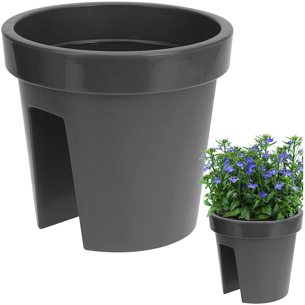 Květináč / Květináč na zábradlí BLACK 28 cm