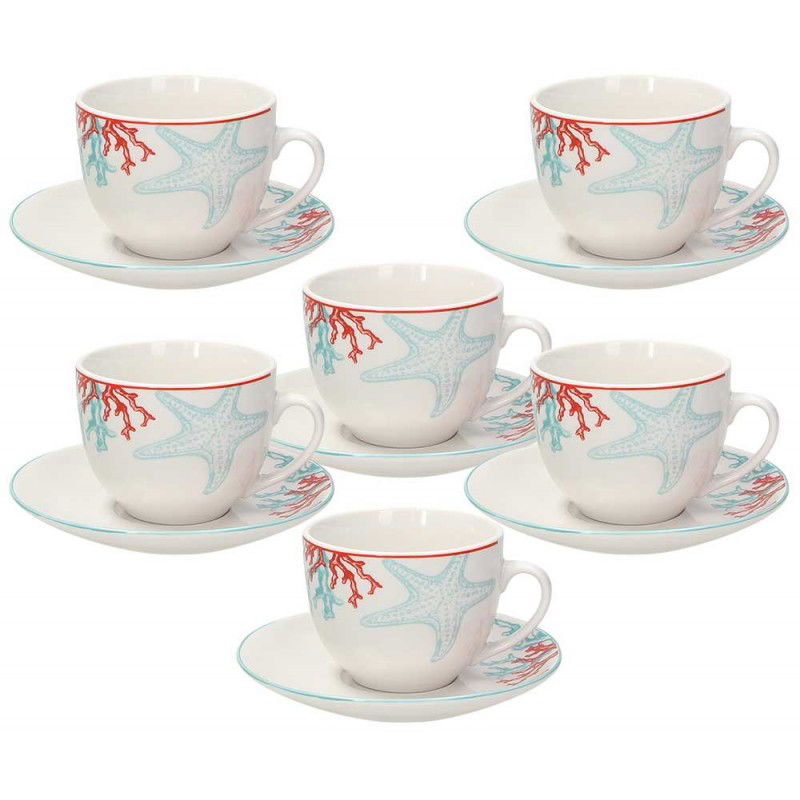 TOGNANA Alyssa 270 ml 6 ks. - porcelánové šálky na kávu a čaj s podšálky