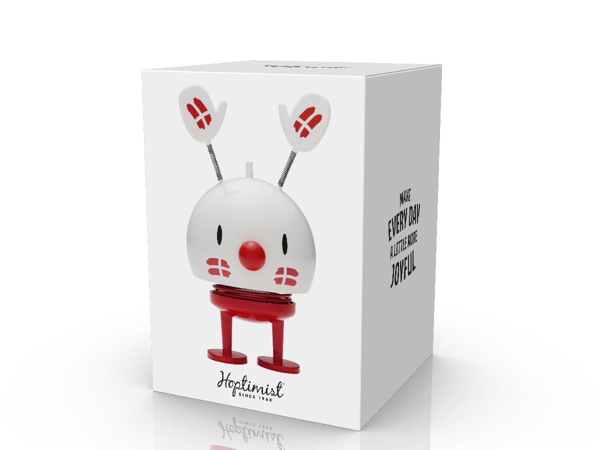 HOPTIMIST BUMBLE M BIRTHDAY 13.5 cm - bujająca się figurka urodzinowa z tworzywa sztucznego biała