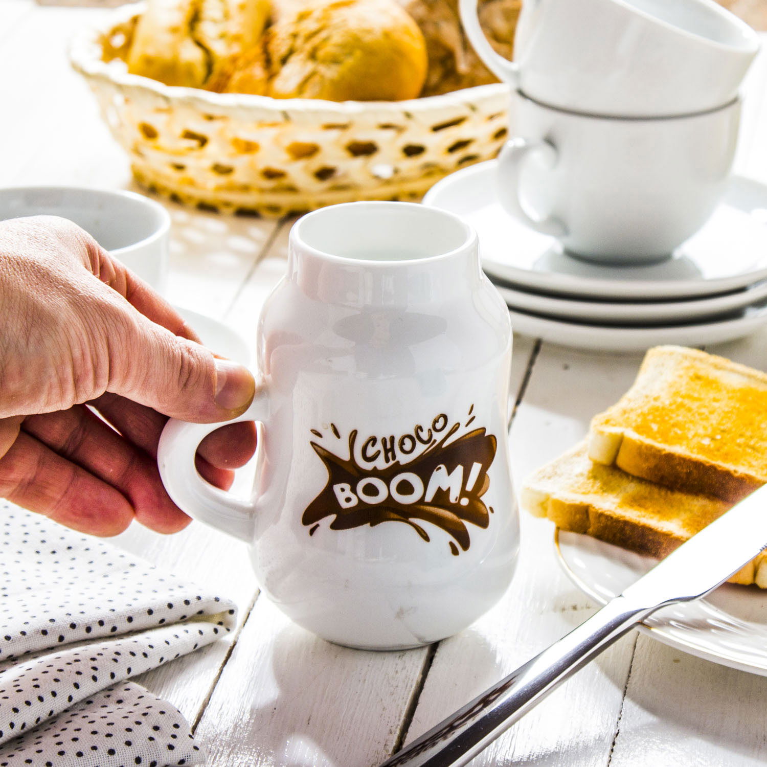 DAIRY CHOCO keramický hrnek BÍLÝ 280 ml