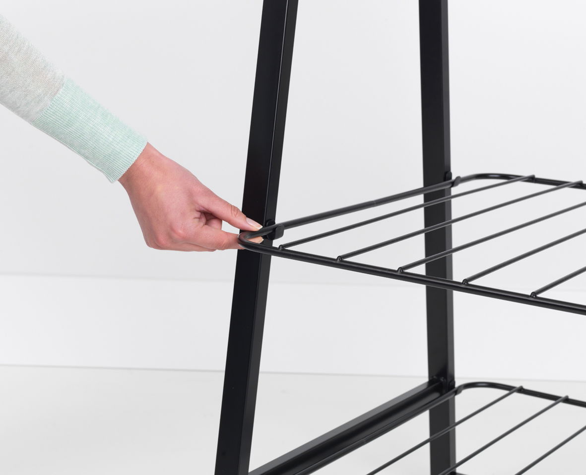 BRABANTIA Linn 60,6 x 190 cm czarny - wieszak / suszarka na ubrania ze stali nierdzewnej