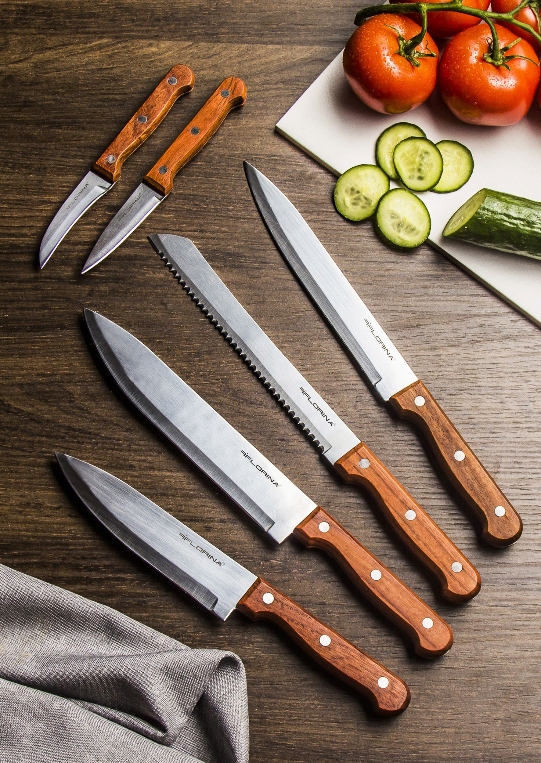 Nůž šéfkuchaře z nerezové oceli FLORINA WOOD 15 cm