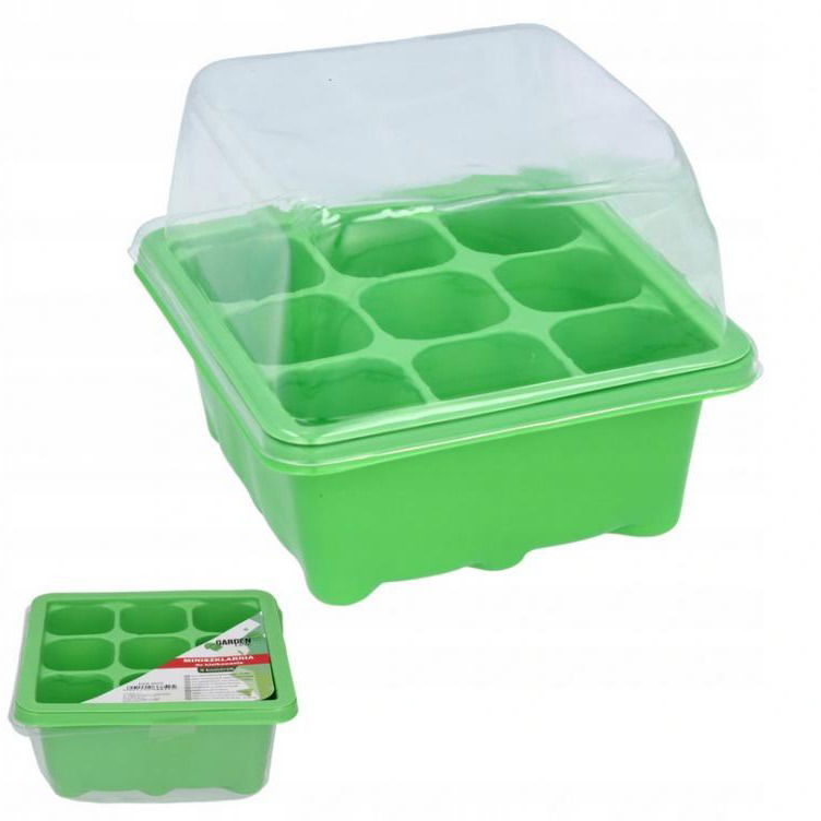Plastový miniskleník pro klíčení NATURE ZELENÝ