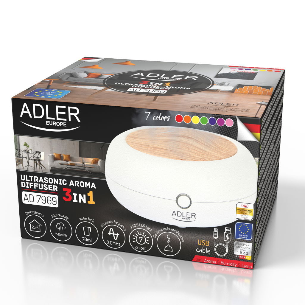 ADLER AD 7969 - ultradźwiękowy dyfuzor zapachowy elektryczny